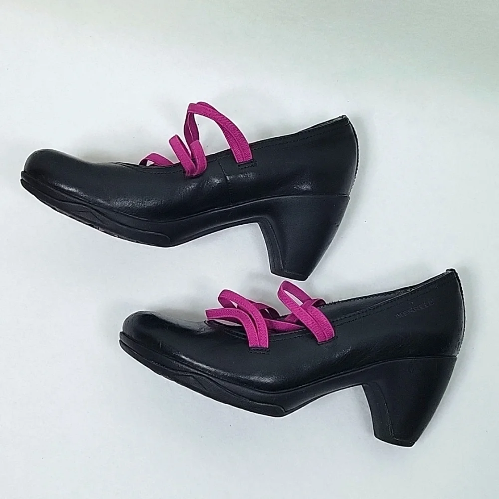 Merrell Cycling Black Evera Cross Strap Heels Size 5